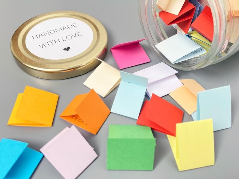 ARUZEN ARUZEN ModernMinimalist Jar Of Quotes 50 QuotesPost Self Care Wellness Mental Health Multicolor 8cm x 8cm x 8cm 200g Airtight Flip Top For Arts Crafts - Image 3