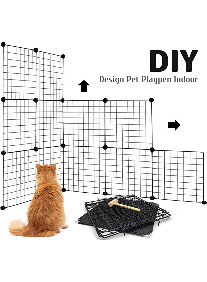 Generic Cat Cage Indoor, Detachable 2 Tier Metal Small Animal Cage DIY Design Kitten Playpen Kennels for Small Pet Cat Puppy  - Image 2