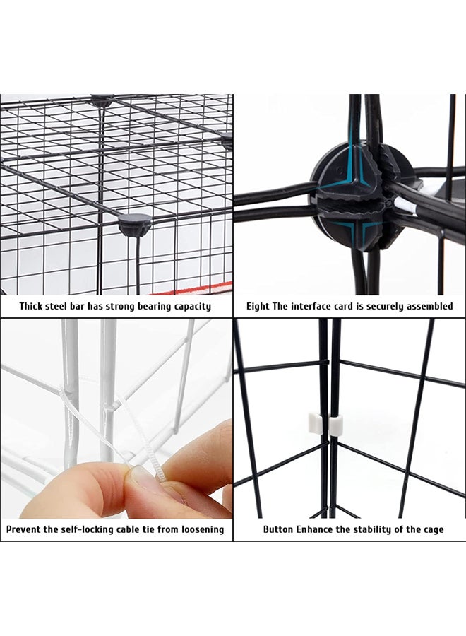 Generic Cat Cage Indoor, Detachable 2 Tier Metal Small Animal Cage DIY Design Kitten Playpen Kennels for Small Pet Cat Puppy  - Image 4