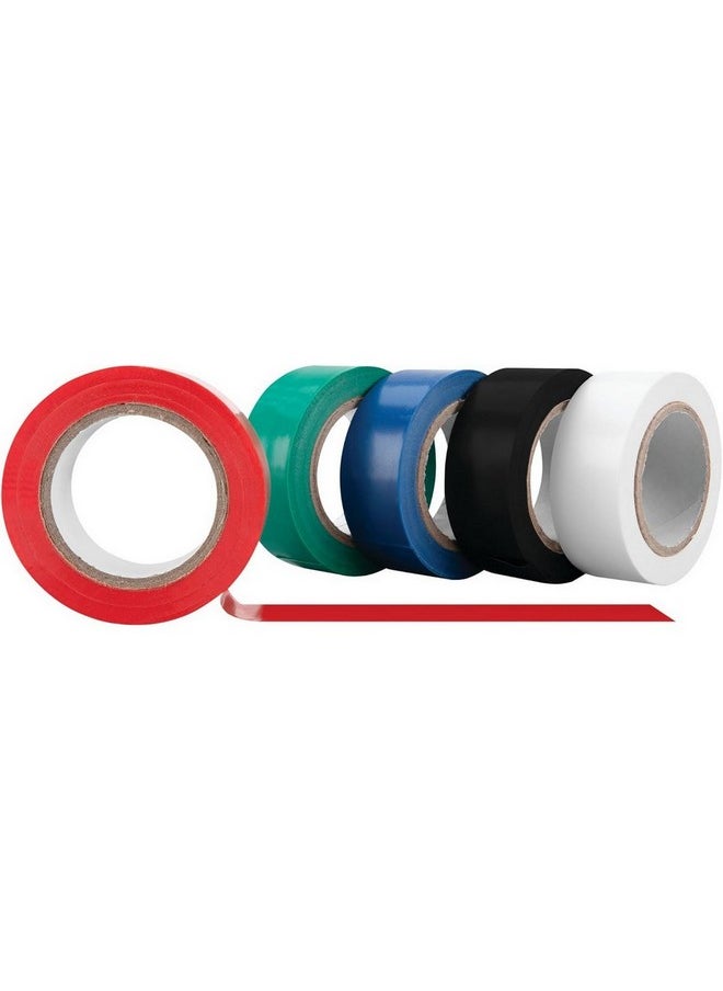 Performance Tool 5-Piece Project Pro Electrical Tape Set Multicolour 60 ft x 0.75 Inch 1135  - Image 3
