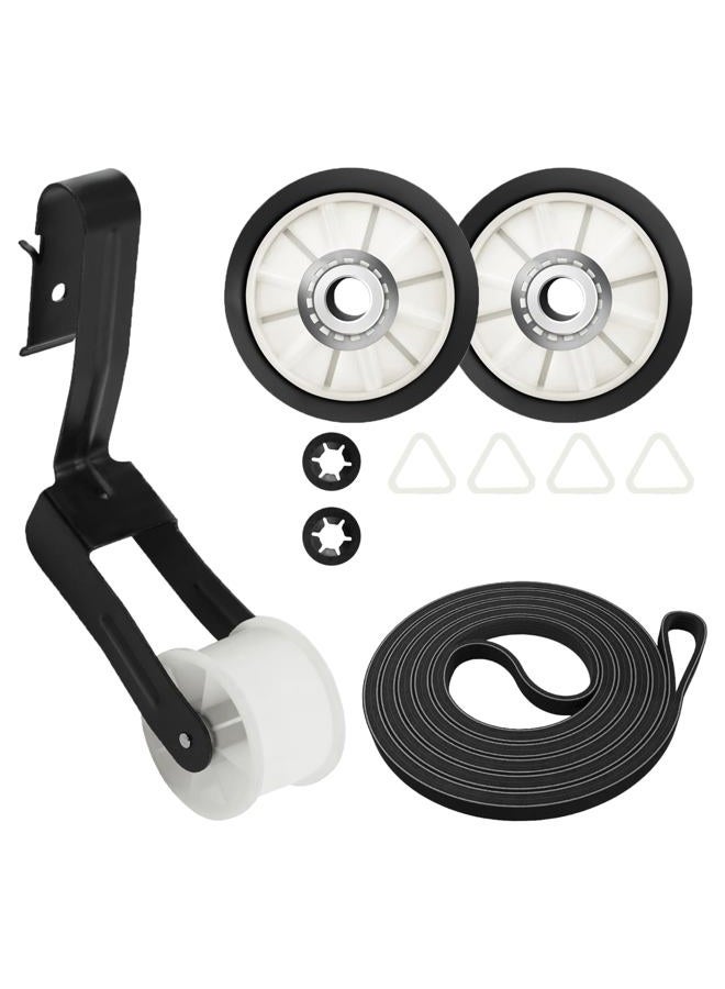 Mintu Dryer Repair Kit Drum Rollers Belt Idler Pulley For Maytag MEDC300BW0 MEDC200XW3 MEDC300XW0 Replacement Amana NGD4655EW2 NED4600YQ1 4GNED4600YQ1 Kenmore 80 NED4655EW1 Kenmore 500 Series 70 Series Etc - Image 1