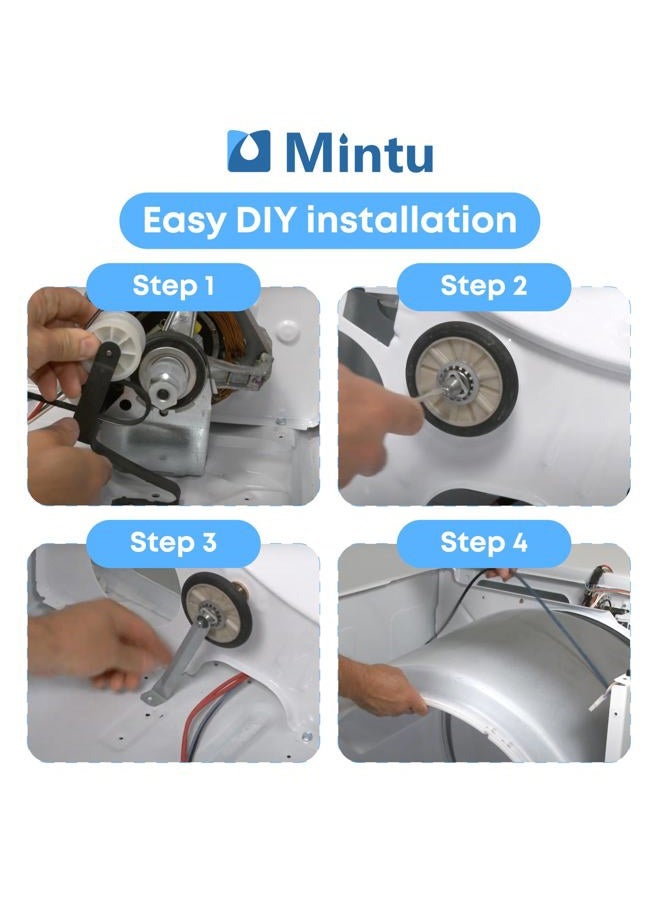 Mintu Dryer Repair Kit Drum Rollers Belt Idler Pulley For Maytag MEDC300BW0 MEDC200XW3 MEDC300XW0 Replacement Amana NGD4655EW2 NED4600YQ1 4GNED4600YQ1 Kenmore 80 NED4655EW1 Kenmore 500 Series 70 Series Etc - Image 5