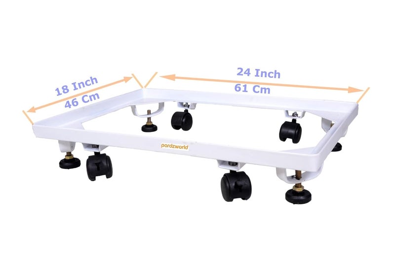 PARDZWORLD Heavy Duty StandTrolley Compatible with Front Loading 55 Kg6 Kg Washing Machines of All Leading Brands Width24 Inch Depth18 InchColorOff White - Image 2