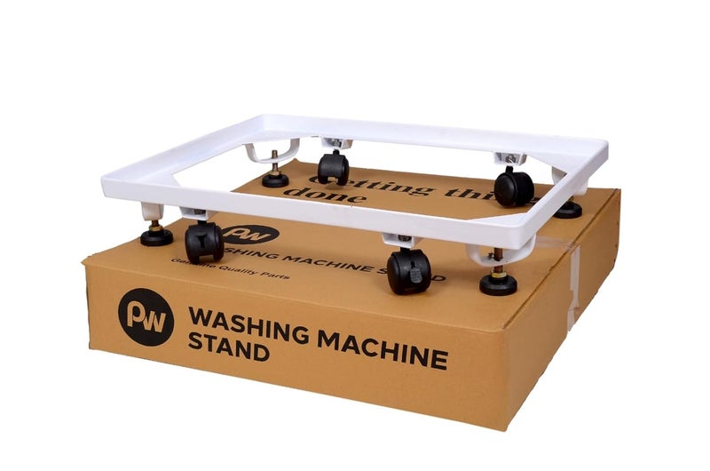 PARDZWORLD Heavy Duty StandTrolley Compatible with Front Loading 55 Kg6 Kg Washing Machines of All Leading Brands Width24 Inch Depth18 InchColorOff White - Image 5