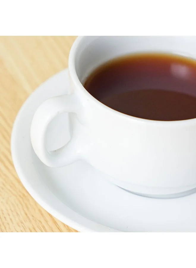DANUBE HOME Danube Home Horeca Porcelain Cup And Saucer 230Ml Elegant And Durable Ceramic Set Perfect For Coffee Tea Or Hot Beverages Ideal For Home Office Cafes And Restaurants