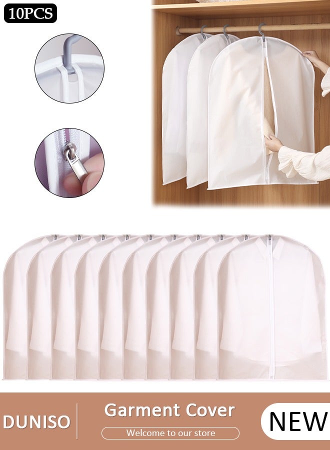 DUNISO 10 Pack Clear Garment Bags for Hanging Clothes with Full Zipper, Dust Proof Clothes Bag Travel Hanging Garment Bags for Closet Storage, Suit Bags for Short Clothes 60*100cm - Image 1
