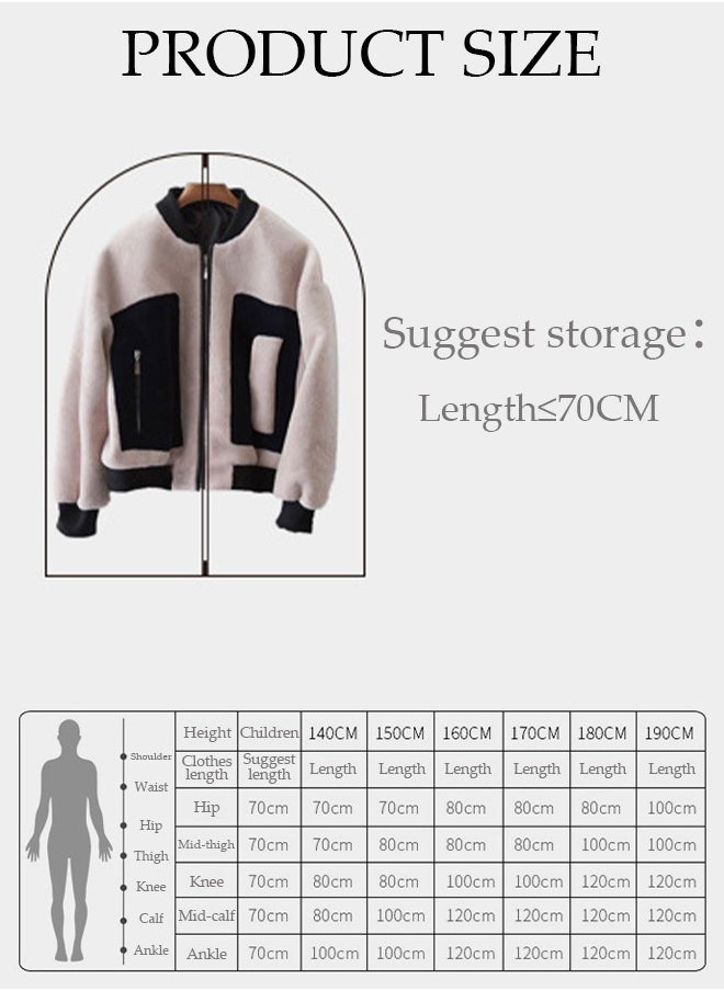 DUNISO 10 Pack Clear Garment Bags for Hanging Clothes with Full Zipper, Dust Proof Clothes Bag Travel Hanging Garment Bags for Closet Storage, Suit Bags for Short Clothes 60*100cm  - Image 2