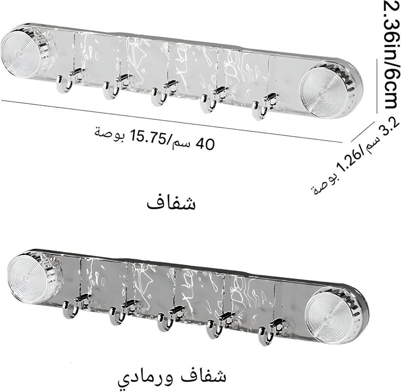 Suction Cup Hook Rack Acrylic Wall Hanger 6 Transparent Adhesive Organizer Bathroom Kitchen Towel Holder Keys No Drill Mount - Image 3