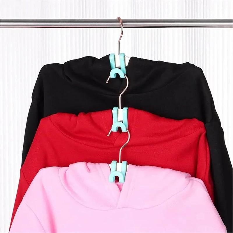 Blue 150 Pcs Mini Closet Hanger Hooks Cascading Clothes Organizer - Image 4