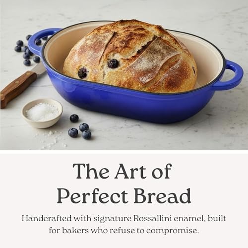 ROSSALLINI Signature Enameled Cast Iron Sourdough Bread Oven | Non-Stick with Tight Fitting Lid for Perfect Baking and Bread Making | 2QT Oval Oven With Lid [Red] - Image 3