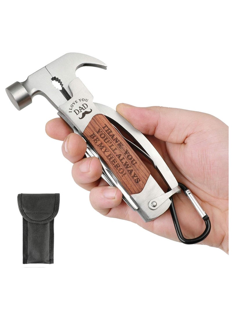VEITORLD All in One Survival Tools Small Hammer Multitool, Gifts for Dad from Kids Unique Birthday Gift Ideas for Dad Men Him from Daughter Son, Cool Gadgets Stocking Stuffers - Image 2