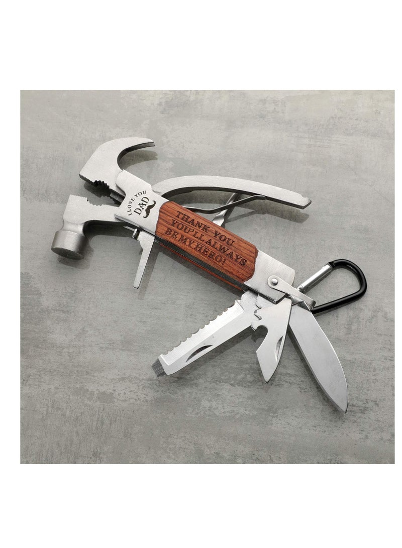 VEITORLD All in One Survival Tools Small Hammer Multitool, Gifts for Dad from Kids Unique Birthday Gift Ideas for Dad Men Him from Daughter Son, Cool Gadgets Stocking Stuffers - Image 5