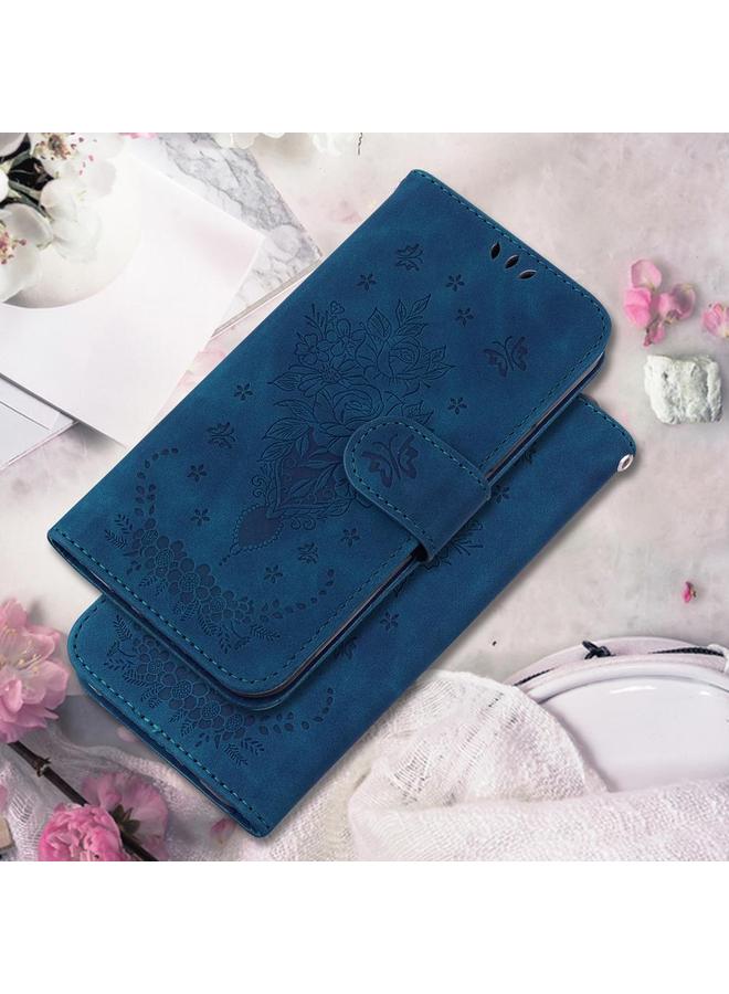 S-TOP Case For Redmi Note 14 4G 163.25mm Butterfly Rose Embossed Leather Phone Case - Image 2