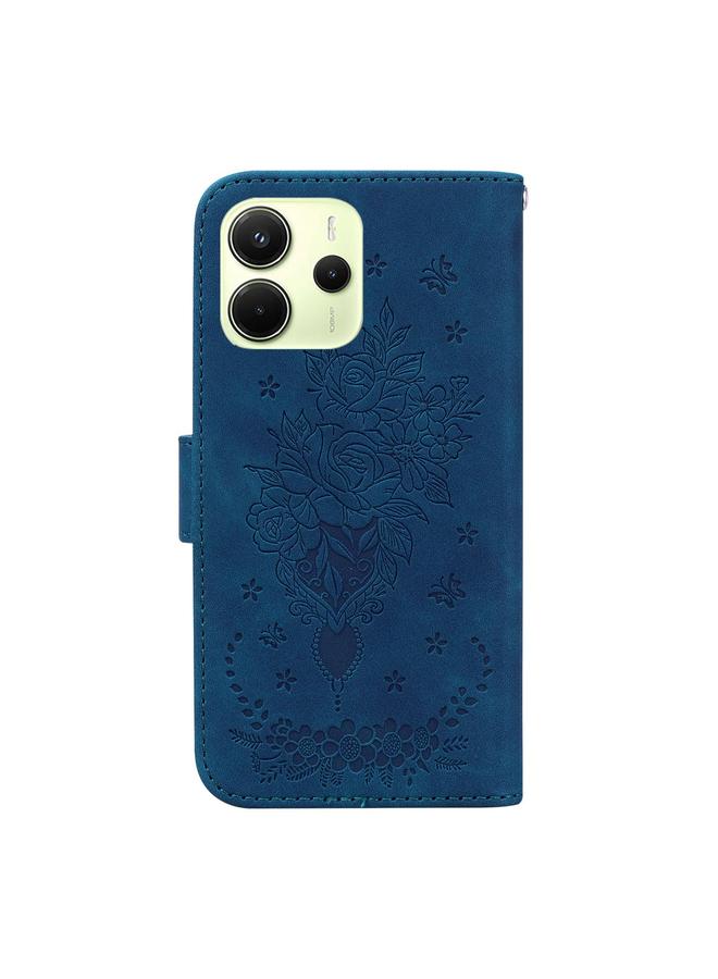 S-TOP Case For Redmi Note 14 4G 163.25mm Butterfly Rose Embossed Leather Phone Case - Image 4