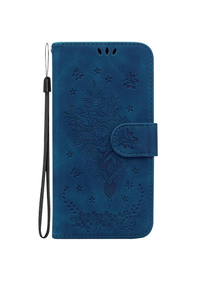 S-TOP Case For Redmi Note 14 4G 163.25mm Butterfly Rose Embossed Leather Phone Case - Image 3