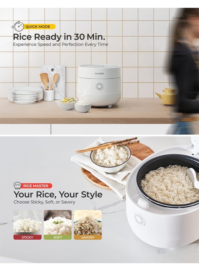 CUCKOO Micom Rice Cooker 6 Cups, Smart Touch Screen, 13 Cooking Menus for Quinoa, Oatmeal, Brown Rice & Multi-Grains, Nonstick Inner Pot, White - Image 5