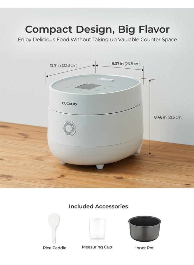 CUCKOO Micom Rice Cooker 6 Cups, Smart Touch Screen, 13 Cooking Menus for Quinoa, Oatmeal, Brown Rice & Multi-Grains, Nonstick Inner Pot, White - Image 2