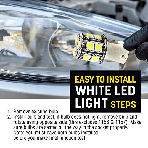 Pilot Automotive (IL-1157W-15-AM) White 15-SMD LED Turn/Tail Light Bulb - 2 Piece - Image 4