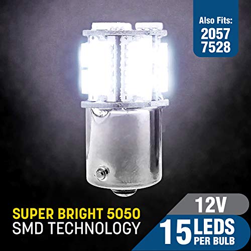 Pilot Automotive (IL-1157W-15-AM) White 15-SMD LED Turn/Tail Light Bulb - 2 Piece - Image 3