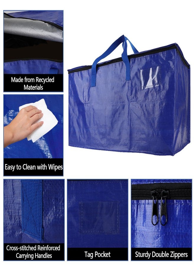 Demiwise 10 Pack Waterproof Moving Bags with Strong Zippers and Reinforced Handles, Real 100lb Capacity Extra Heavy Duty Large Storage Totes for Packing & Moving Storing, Alternative to Moving Boxes -95L,Blue - Image 4