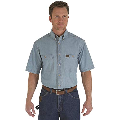 Wrangler Riggs Workwear Men's Big & Tall Chambray Work Shirt,Light Blue,XX-Large Tall - Image 5