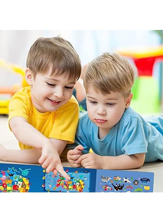 تابيت كتب ملصقات قابلة لإعادة الاستخدام للأطفال الصغار من عمر سنة إلى ثلاث سنوات، مجموعة واحدة من كتب أنشطة الملصقات للأطفال من عمر سنتين إلى أربع سنوات، ألعاب ملصقات للسفر للأطفال الصغار، ألعاب تعليمية، كتب تعليمية، هدايا أعياد ميلاد، كتب أنشطة - Image 3