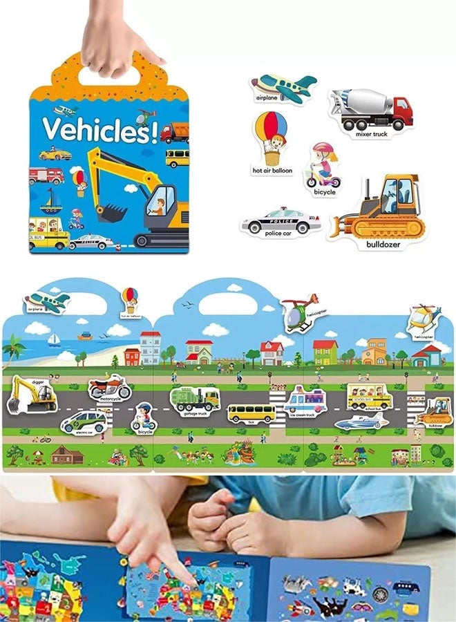 تابيت كتب ملصقات قابلة لإعادة الاستخدام للأطفال الصغار من عمر سنة إلى ثلاث سنوات، مجموعة واحدة من كتب أنشطة الملصقات للأطفال من عمر سنتين إلى أربع سنوات، ألعاب ملصقات للسفر للأطفال الصغار، ألعاب تعليمية، كتب تعليمية، هدايا أعياد ميلاد، كتب أنشطة - Image 1