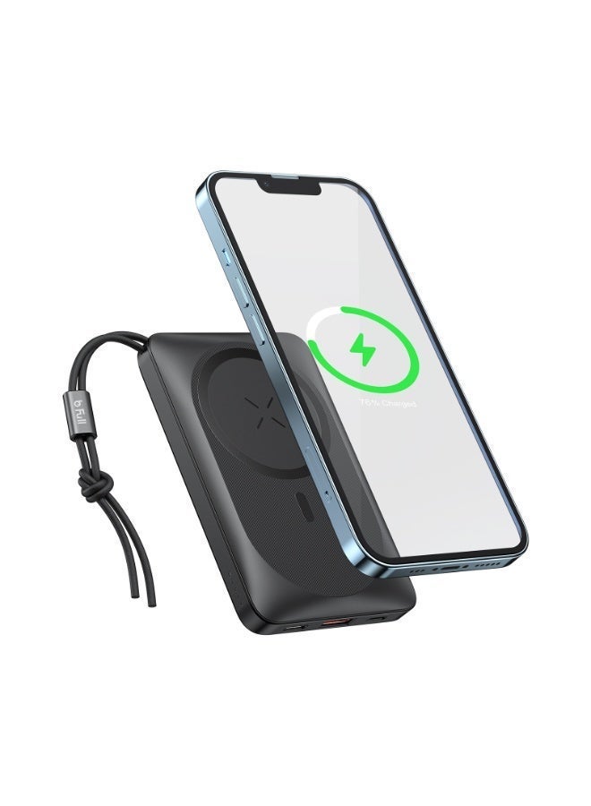 بي فول باوربانك bFull سعة 10000mAh شحن لاسلكي مغناطيسي 15W مع تقنية QC + PD ودعم Lightning وUSB-C – شحن سريع وآمن - Image 2