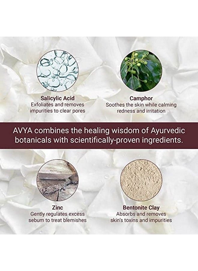 Avya Hydroveda Essentials Daily Detox Clay Mask (1.7Oz) Bentonite Clay Treatment For Blemishes & Calming Camphor For Inflammation / Remove Impurities And Cleanse Pores