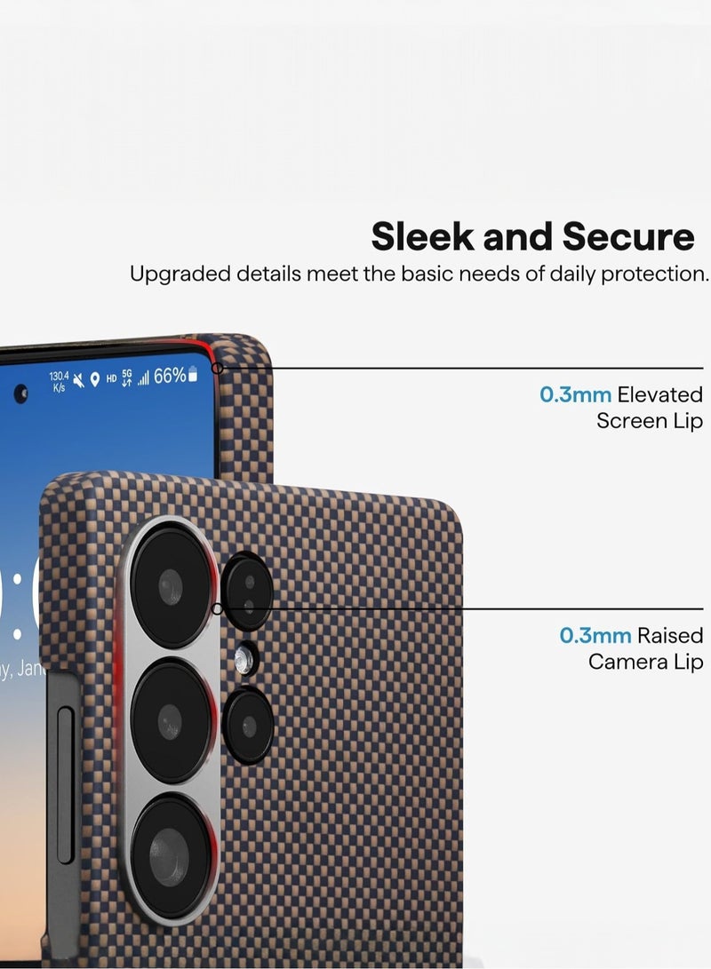 بيتاكا جراب جالكسي اس 25 الترا ماجسيف من برج الحمل غطاء منسوج عن طريق اللمس / نحيف للغاية / حافة كاميرا مرتفعة / لمسة منسوجة / حماية من السقوط والتلف / غطاء خلفي متين Galaxy S25 Ultra Magsafe- غروب - Image 5