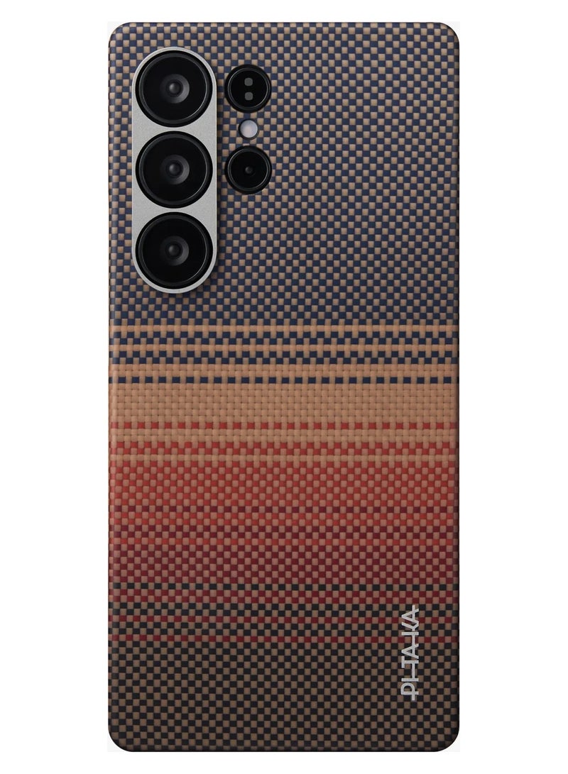 بيتاكا جراب جالكسي اس 25 الترا ماجسيف من برج الحمل غطاء منسوج عن طريق اللمس / نحيف للغاية / حافة كاميرا مرتفعة / لمسة منسوجة / حماية من السقوط والتلف / غطاء خلفي متين Galaxy S25 Ultra Magsafe- غروب - Image 1