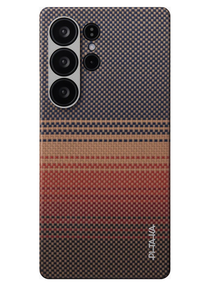 بيتاكا جراب جالكسي اس 25 الترا ماجسيف من برج الحمل غطاء منسوج عن طريق اللمس / نحيف للغاية / حافة كاميرا مرتفعة / لمسة منسوجة / حماية من السقوط والتلف / غطاء خلفي متين Galaxy S25 Ultra Magsafe- غروب - Image 1