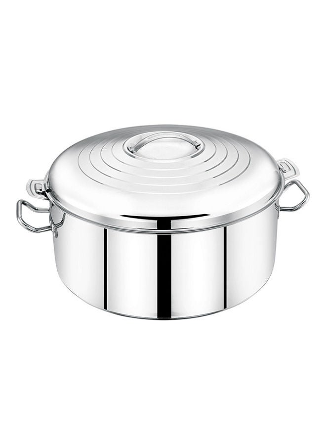 Royalford Food-Grade Hot And Cold Hotpot With Double Wall Vacuum Insulation| Firm Twist Lock To Keep Food Fresh For Long| Elegant And Unique Design Perfect For Rice Roti Curry| Silver Silver 41(d)x23 cmLiters - Image 1