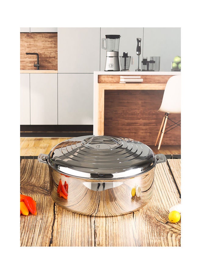 Royalford Food-Grade Hot And Cold Hotpot With Double Wall Vacuum Insulation| Firm Twist Lock To Keep Food Fresh For Long| Elegant And Unique Design Perfect For Rice Roti Curry| Silver Silver 41(d)x23 cmLiters - Image 3