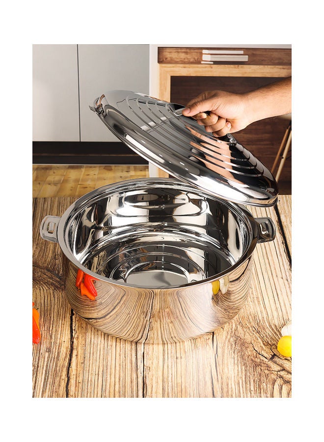 Royalford Food-Grade Hot And Cold Hotpot With Double Wall Vacuum Insulation| Firm Twist Lock To Keep Food Fresh For Long| Elegant And Unique Design Perfect For Rice Roti Curry| Silver Silver 41(d)x23 cmLiters - Image 4