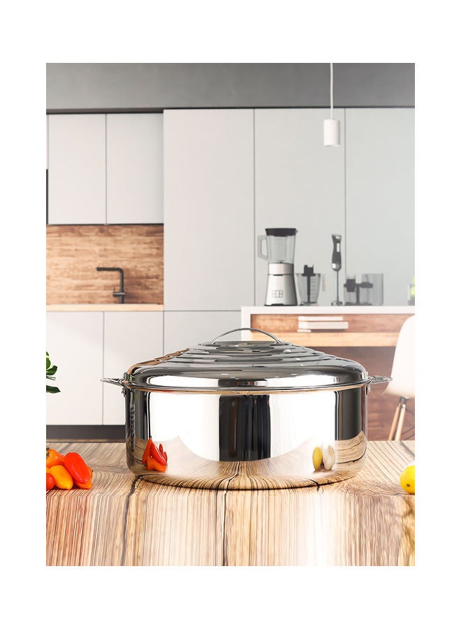 Royalford Food-Grade Hot And Cold Hotpot With Double Wall Vacuum Insulation| Firm Twist Lock To Keep Food Fresh For Long| Elegant And Unique Design Perfect For Rice Roti Curry| Silver Silver 41(d)x23 cmLiters - Image 2
