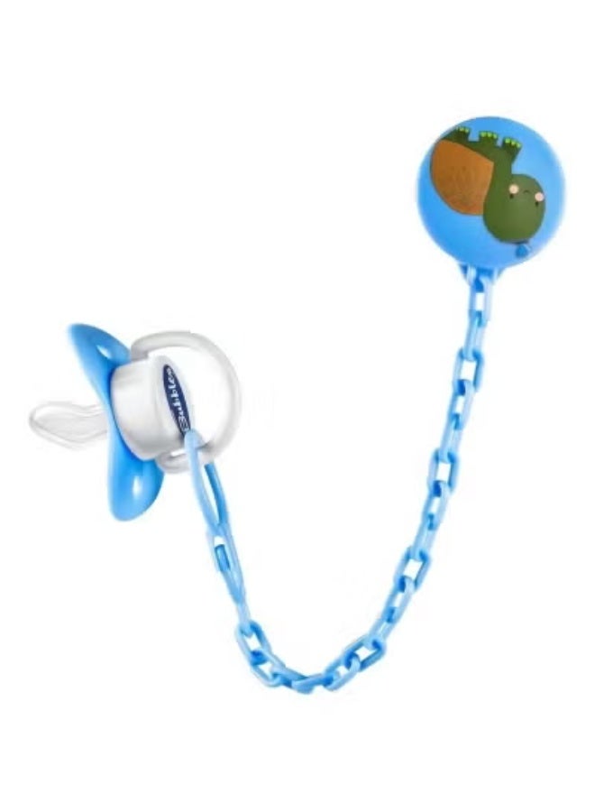 Bubbles Beveled Orthodontic Soother & Pacifier Chain Set - BPA-Free, Multishape Shield - Blue - Image 2