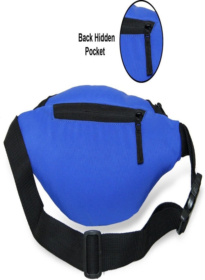 World Star Polyester Waist Pack Travel Handy Hiking Zip Pouch Document Money Phone Belt Sport Bag for Men and Women and Adult | Blue | King Royal Blue Waist Bag - Image 2