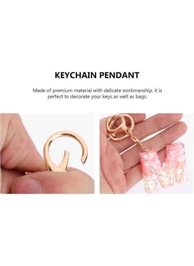 NXT - Initial Keychain, Letter S Key Ring Pink Resin Alphabet Keyring Pendant for Car Purse Handbags Charm Keychain Accessories Birthday Gifts - Image 1