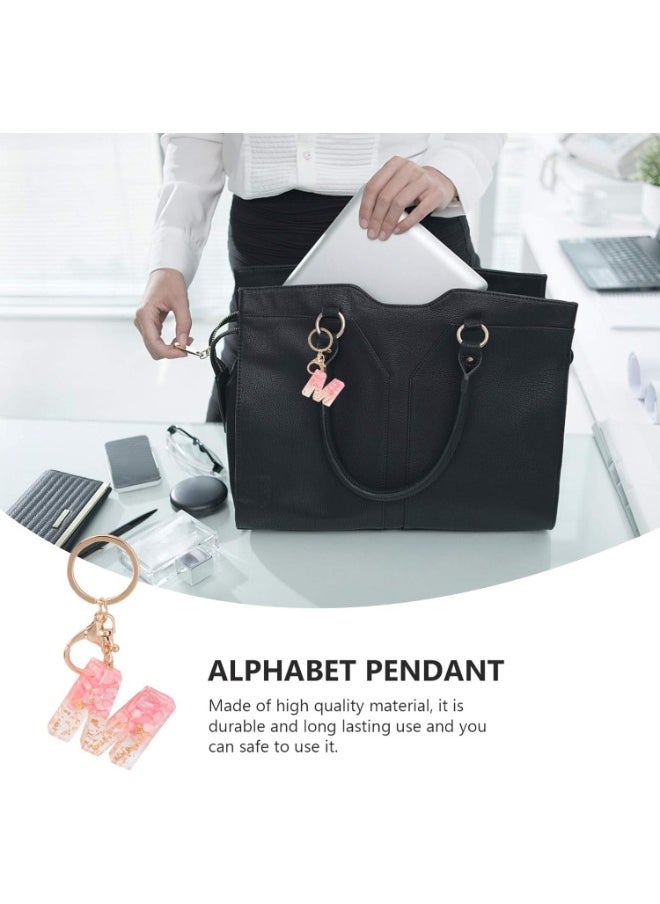 NXT - Initial Keychain, Letter S Key Ring Pink Resin Alphabet Keyring Pendant for Car Purse Handbags Charm Keychain Accessories Birthday Gifts - Image 1