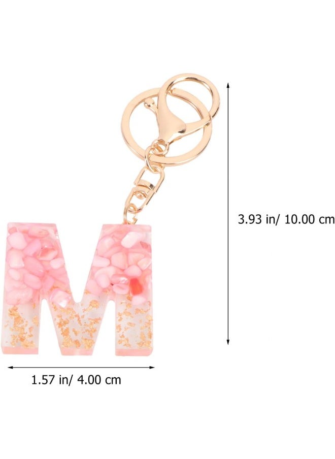 NXT - Initial Keychain, Letter S Key Ring Pink Resin Alphabet Keyring Pendant for Car Purse Handbags Charm Keychain Accessories Birthday Gifts - Image 1
