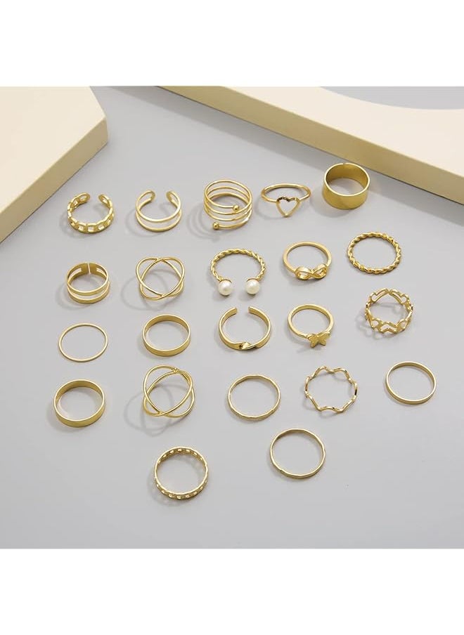 Shining Diva Fashion 44 Pcs Combo Gold And Silver Plated Rings For Women And Girls Cmb300  - Image 5