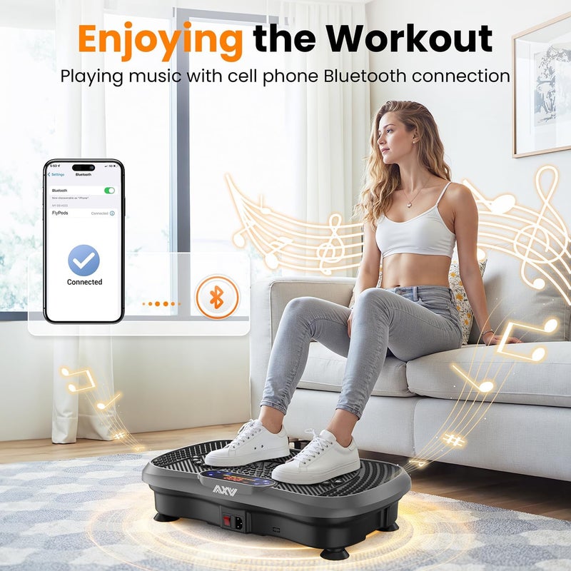 AXV آلة تمرين الاهتزاز AXV - منصة لياقة بدنية كاملة للجسم - جهاز تصريف ليمفاوي لفقدان الوزن وتشكيل الجسم وتنعيمه - للاستخدام المنزلي للرجال والنساء - Image 3