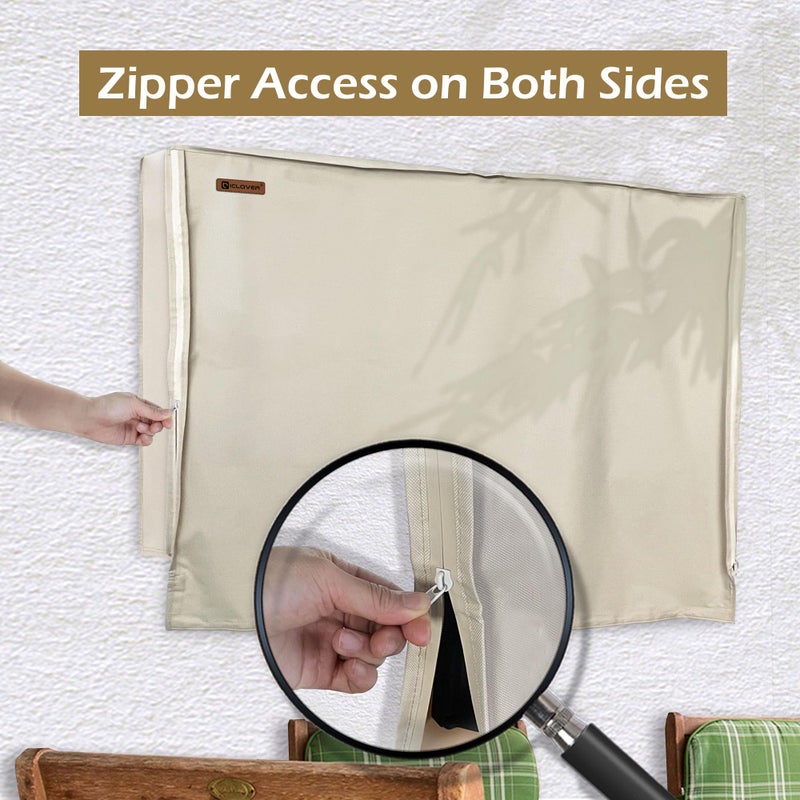 IC ICLOVER Outdoor TV Cover 60-65 Inch, IC ICLOVER 600D Heavy Duty 4 Season Weatherproof TV Screen Protector with Waterproof Zipper, Roll up Front Flap, Fit for Wall Mount Outside Television, LED, LCD, OLED TVs - Image 4