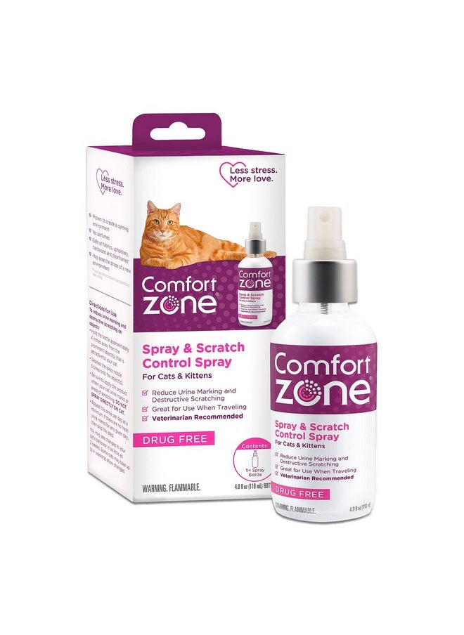 Comfort Zone Comfort Zone Cat Calming Pheromone Spray: Value Size (4 oz); Proven to Reduce Destructive Scratching, Urine Marking, and Stress  - Image 1