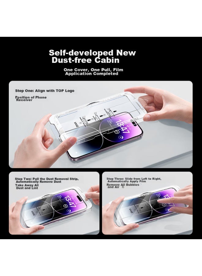 Divi Tempered Glass Screen Protector For Apple Iphone 14 Pro Max, Hd Clear, Dust-proof, Shatterproof, Anti-fingerprint, Full Coverage, Easy Installation, Dust-free Installation - Image 2