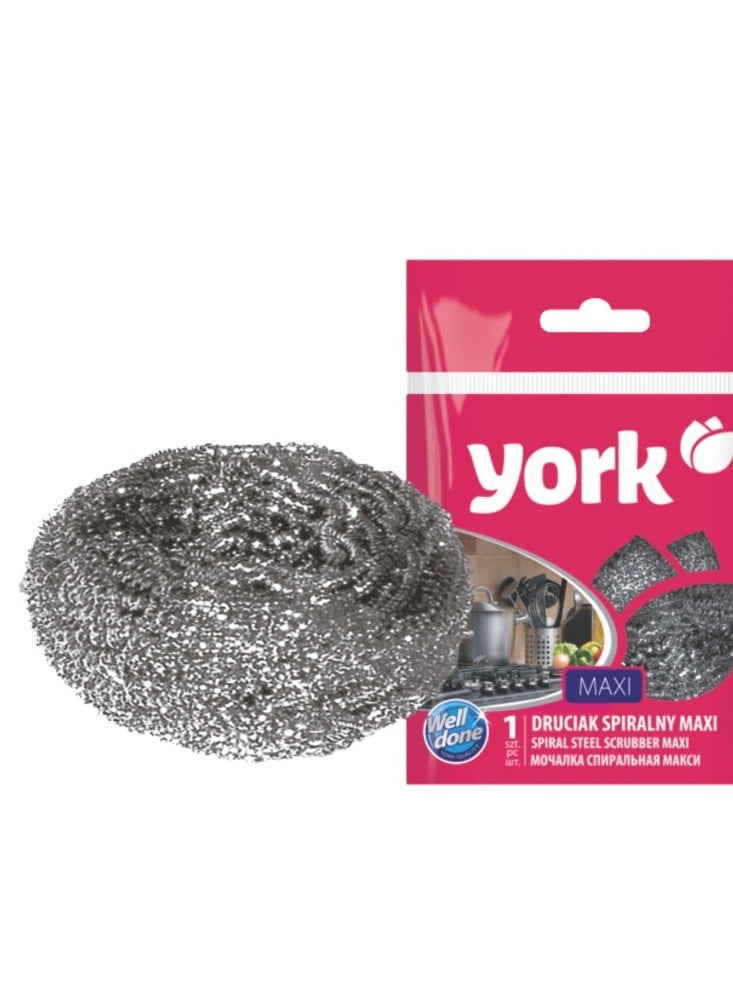 YORK Scrubber Steel Spiral Dish Washer, Kitchen Metal Scrubber - Image 2