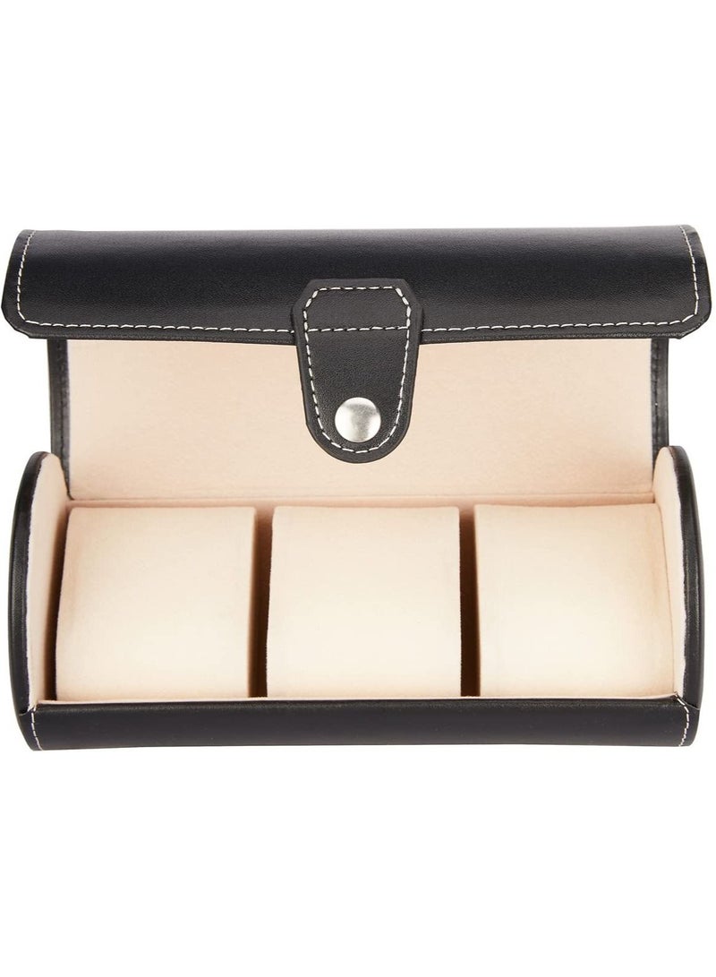 Captaintech Vegan Leather Watch Case 3 Slot  Watch Roll Travel Storage Organizer - Image 4