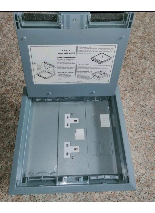 melfi Melfi Cable Management System  Sleek 3-Compartment Raised Floor Outlet Box With Customizable Power And Data Connectors For Offices, Hotels, And Conference Rooms  - Image 4