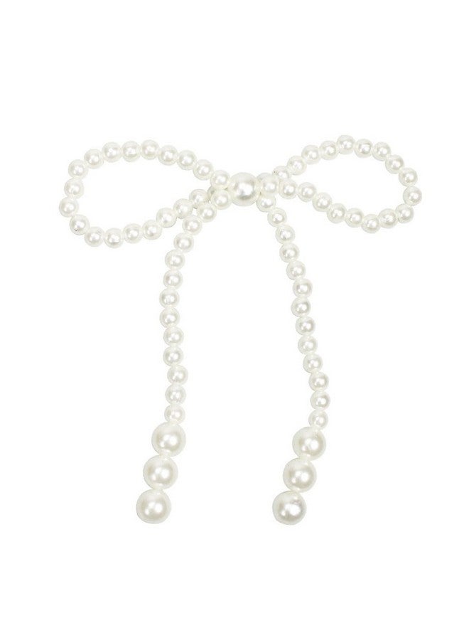 esowemsn 10PCS White Imitation Pearl Bow Cake Decorations Birthday Party Bow Dots Cupcake Toppers for Children's Birthday Baby Shower Party Cake Decorations Supplies - Image 1
